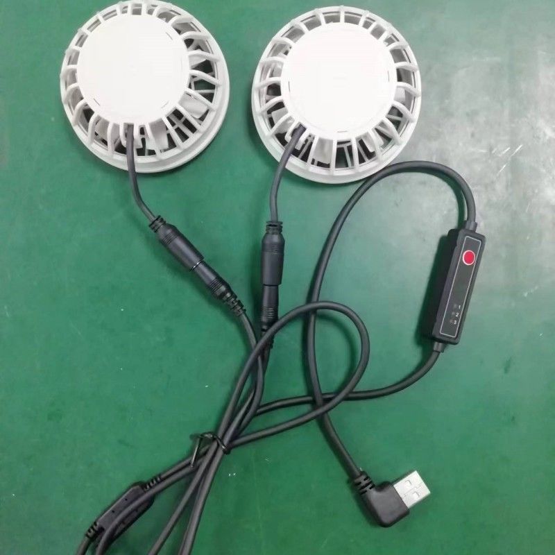 Pantaloni leggeri per il raffreddamento estivo Ventilatore Slim 25mm Due ventilatori collegati con cavo USB