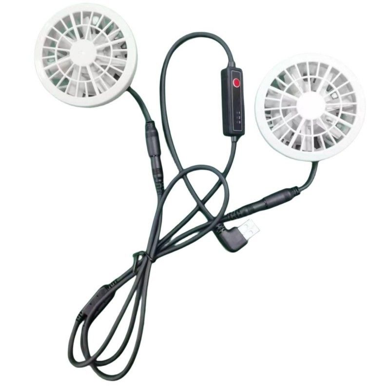Pantaloni leggeri per il raffreddamento estivo Ventilatore Slim 25mm Due ventilatori collegati con cavo USB