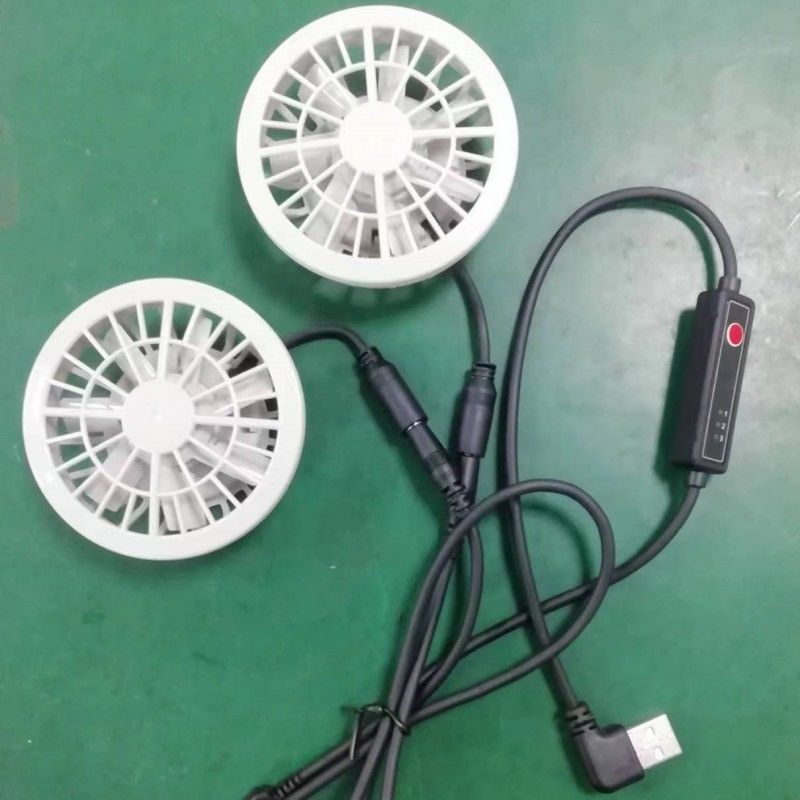 Pantaloni leggeri per il raffreddamento estivo Ventilatore Slim 25mm Due ventilatori collegati con cavo USB