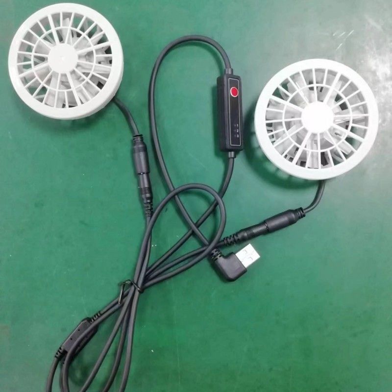 Pantaloni leggeri per il raffreddamento estivo Ventilatore Slim 25mm Due ventilatori collegati con cavo USB
