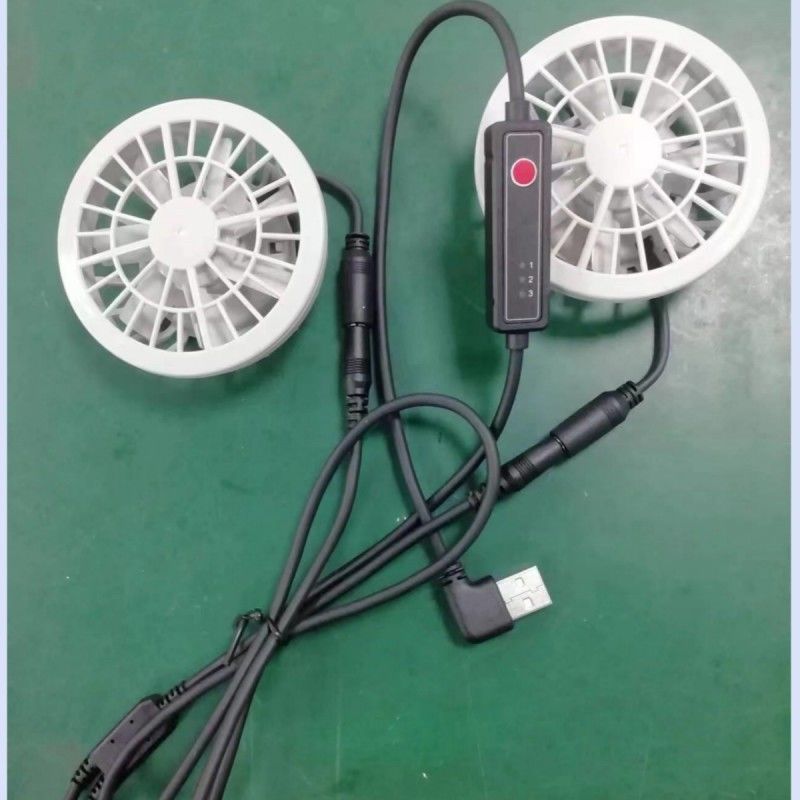 Pantaloni leggeri per il raffreddamento estivo Ventilatore Slim 25mm Due ventilatori collegati con cavo USB