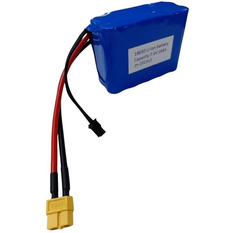 Batteria personalizzata 7.4V 16Ah 2S5P 18650 Cellula 3200mAh BMS 25A Con presa di ricarica MX3.0