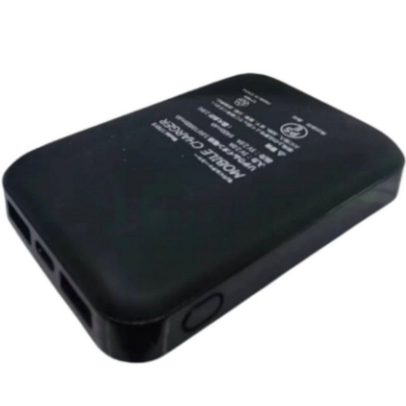 Powerbank USB 5V 2A 10000 Mah Doppia porta USB Batteria nera