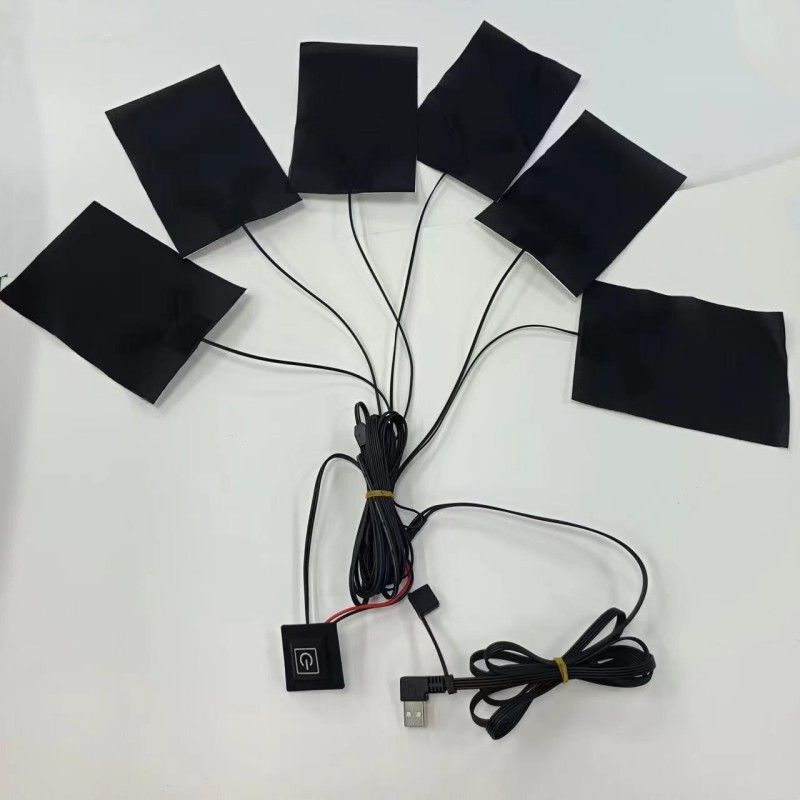 Pad di riscaldamento personalizzato 6 in 1 per abbigliamento ogni 10 x 15 cm Nero 5V USB con interruttore