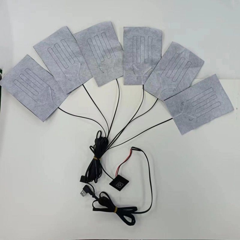 Pad di riscaldamento personalizzato 6 in 1 per abbigliamento ogni 10 x 15 cm Nero 5V USB con interruttore
