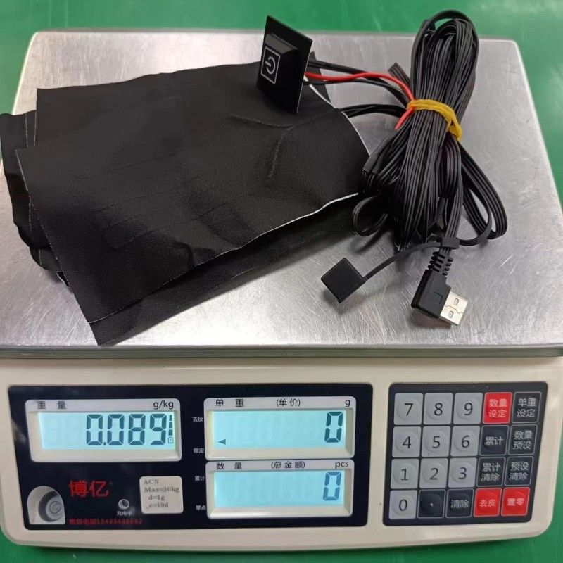 Pad di riscaldamento personalizzato 6 in 1 per abbigliamento ogni 10 x 15 cm Nero 5V USB con interruttore