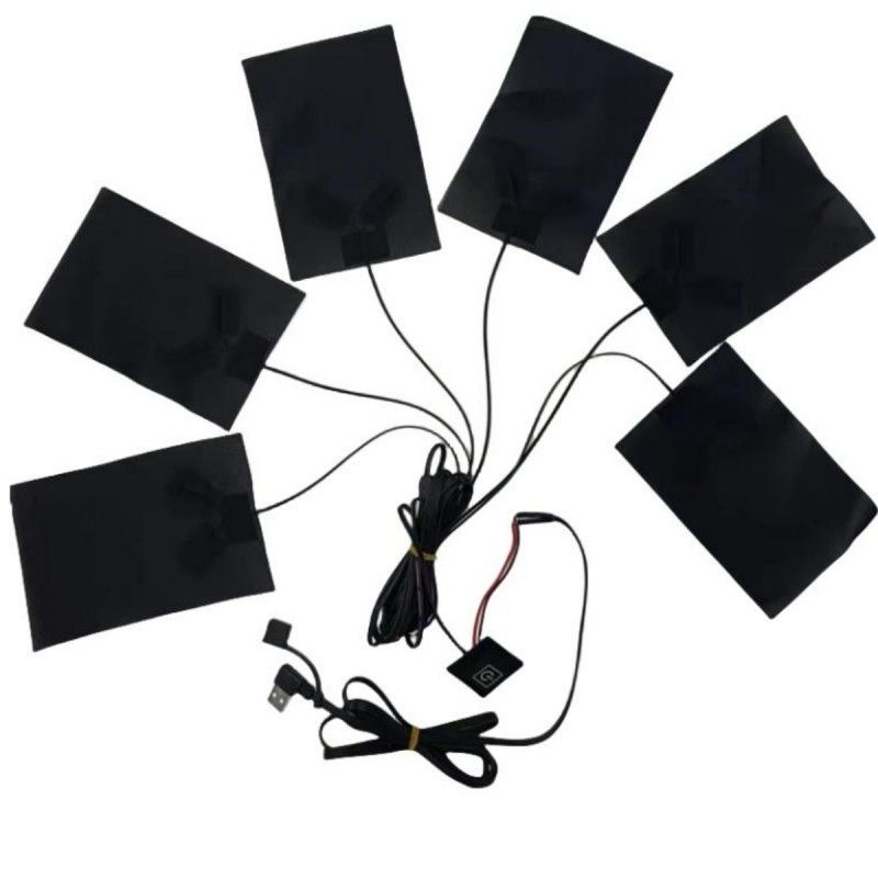 Pad di riscaldamento personalizzato 6 in 1 per abbigliamento ogni 10 x 15 cm Nero 5V USB con interruttore