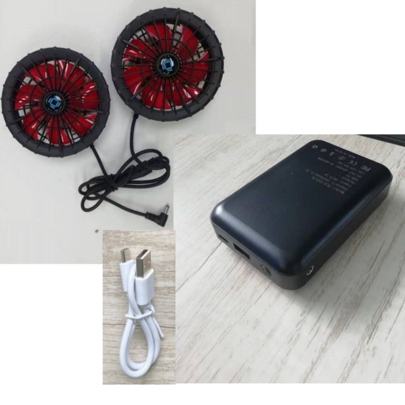 Abbigliamento da lavoro Giacca di raffreddamento Ventilatore batteria set 12V 10000mAh Con motore senza spazzole cinese
