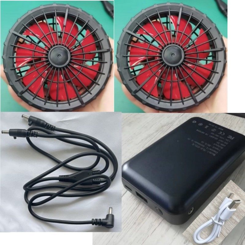 Abbigliamento da lavoro Giacca di raffreddamento Ventilatore batteria set 12V 10000mAh Con motore senza spazzole cinese
