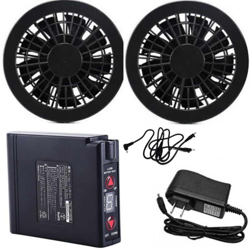 7.2V Jacket Cooling Fan Battery Set 4400mAh Con Caricabatterie Per Abbigliamento Da Lavoro Estive