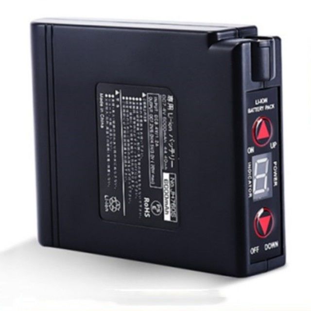 KC 7.4V 5200mAh Abbigliamento riscaldato Batteria Ventilatore Giacca Batteria con interruttore ON/OFF Controllo della temperatura su e giù