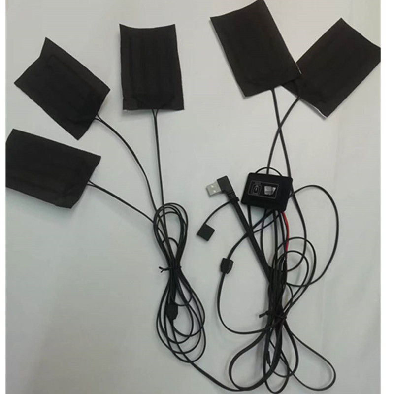Pad di riscaldamento in fibra di carbonio 5pads 7x11cm Uno o due pulsanti per abbigliamento