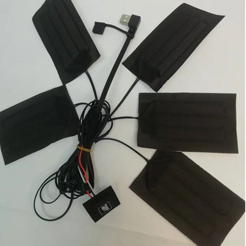 Indumenti per coperte Pad di riscaldamento 5pcs ciascuno 7x11cm 5 in uno Pad di riscaldamento USB 5V per giubbotto