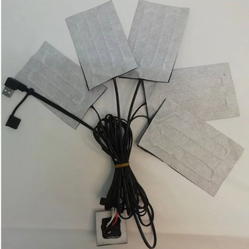 Pad di riscaldamento in fibra di carbonio 5pads 7x11cm Uno o due pulsanti per abbigliamento
