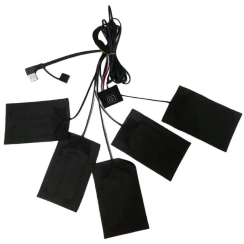 Indumenti per coperte Pad di riscaldamento 5pcs ciascuno 7x11cm 5 in uno Pad di riscaldamento USB 5V per giubbotto