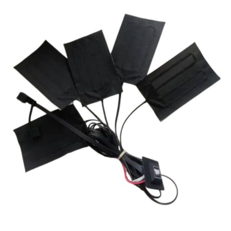 Pad di riscaldamento in fibra di carbonio 5pads 7x11cm Uno o due pulsanti per abbigliamento