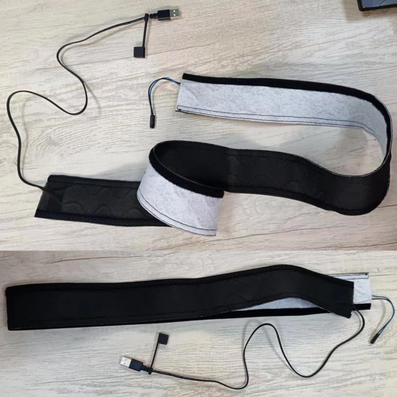 Pad di riscaldamento personalizzato in tessuto nero con lunghezza del cavo di 50 cm e controllo automatico dell'alimentazione