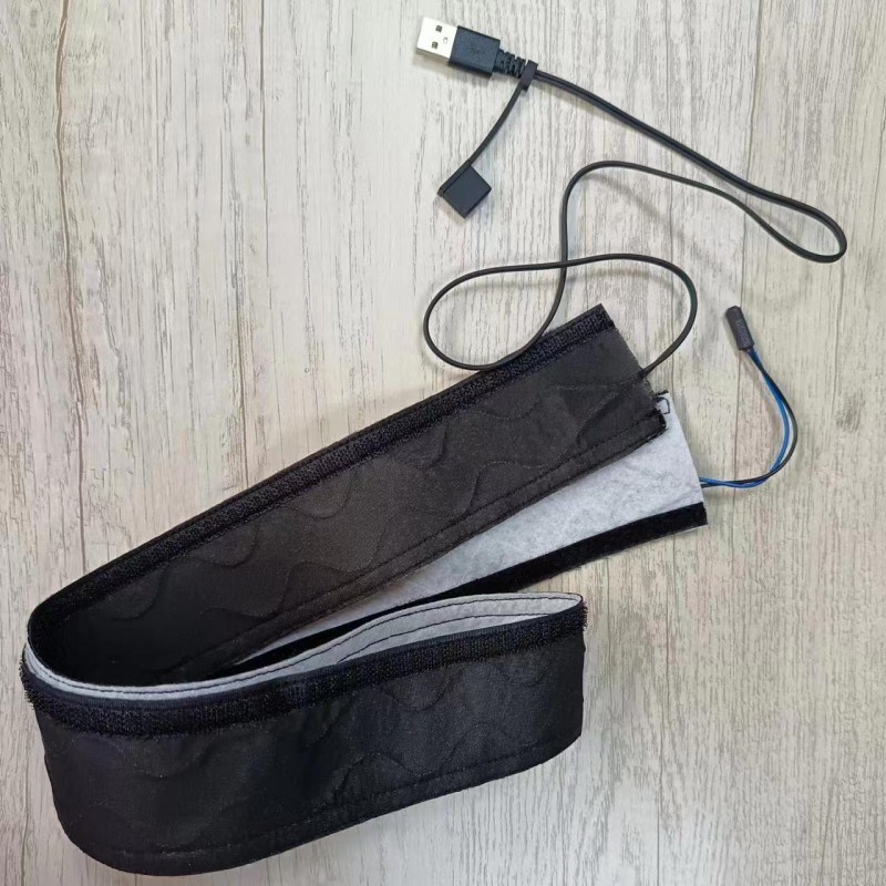 Pad di riscaldamento personalizzato in tessuto nero con lunghezza del cavo di 50 cm e controllo automatico dell'alimentazione