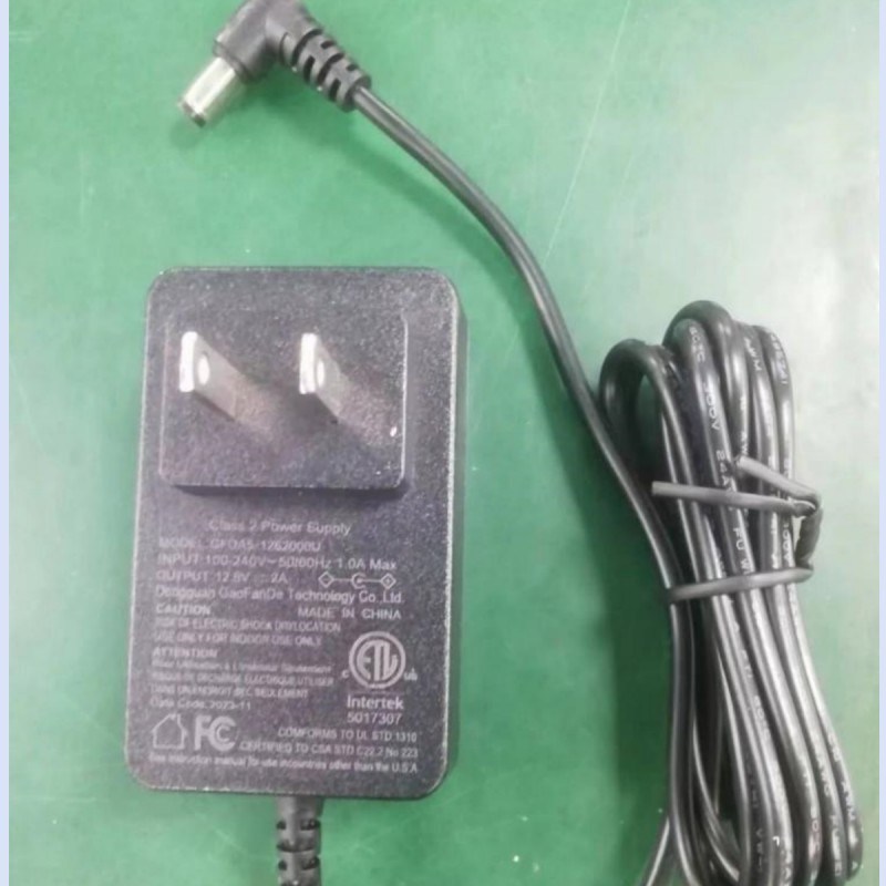 Caricabatterie 12V 2A US Plug DC Bend Head 90° 2,1 mm Barrel Jack Due Amp