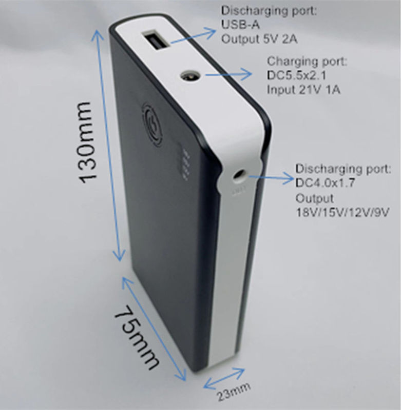 Batterie Powerbank DC 4 Livello Voltaggio di uscita 18V 15V 12V 9V Per ventola di giacca estiva