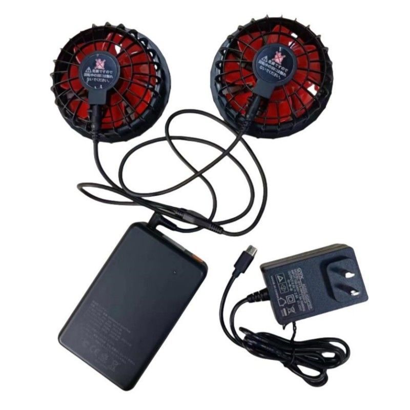 19V Set batteria ventilatore 20000mAh Per il giubbotto di raffreddamento estivo 12 ore di lavoro