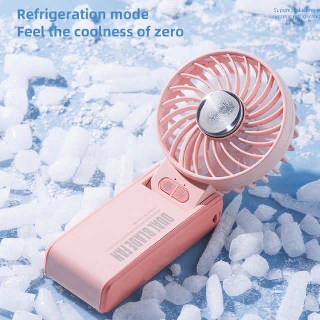Mini ventilatore a doppia lama a doppio motore a 180 gradi con refrigerazione in porcellana di ghiaccio superconduttore