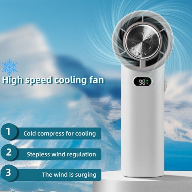 Ventilatore di raffreddamento a ghiaccio senza passo 13000 giri al minuto Ventilatore portatile a mano senza lama 3600mAh