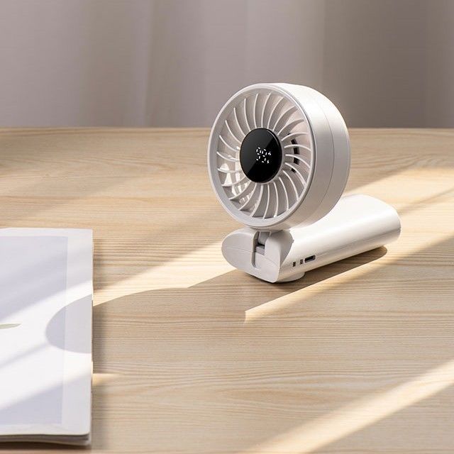 Display digitale a LED a batteria Ventilatore portatile Hang Neck Ventilatore elettrico Ventilatore portatile pieghevole per viaggi