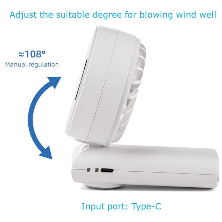 Display digitale a LED a batteria Ventilatore portatile Hang Neck Ventilatore elettrico Ventilatore portatile pieghevole per viaggi