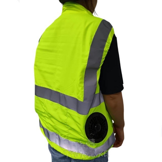 Gilet rinfrescante con ventola integrata, multi-tasche, abbigliamento riflettente e ventole per lavoratori edili e addetti alle pulizie