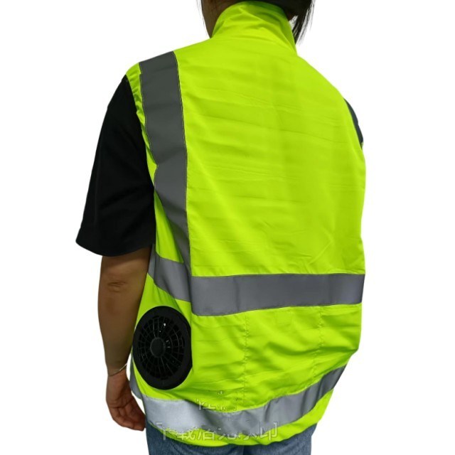 Gilet rinfrescante con ventola integrata, multi-tasche, abbigliamento riflettente e ventole per lavoratori edili e addetti alle pulizie