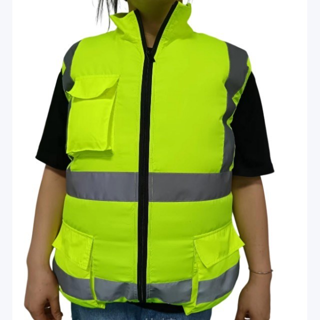 Gilet rinfrescante con ventola integrata, multi-tasche, abbigliamento riflettente e ventole per lavoratori edili e addetti alle pulizie
