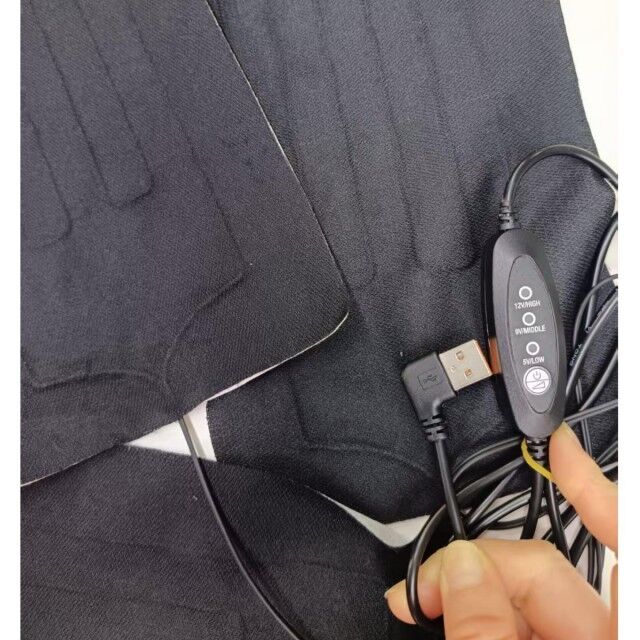 Pad di riscaldamento personalizzato 30X15cm 3pads in un 12V Cloth Heater con USB Switch Controller per la sedia di riscaldamento