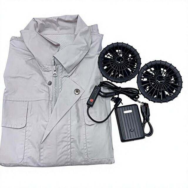 Abbigliamento estivo abbigliamento da lavoro ventola giacca 100 % cotone manica lunga giacca ventola con Power Bank 10000mAh per saldatore